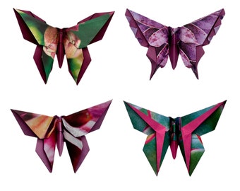 Set van vier origamivlinders