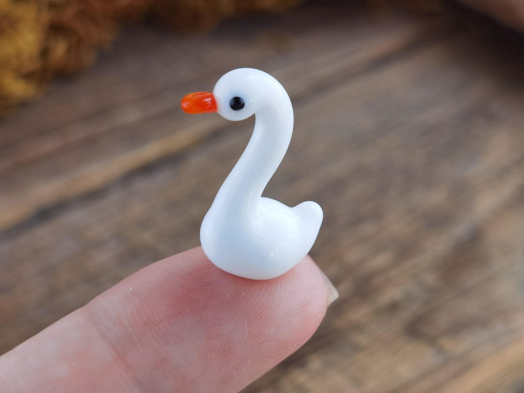 Glass Figurines Swan Bird Figurine Glass Swan Figurine Tiny Swan ...