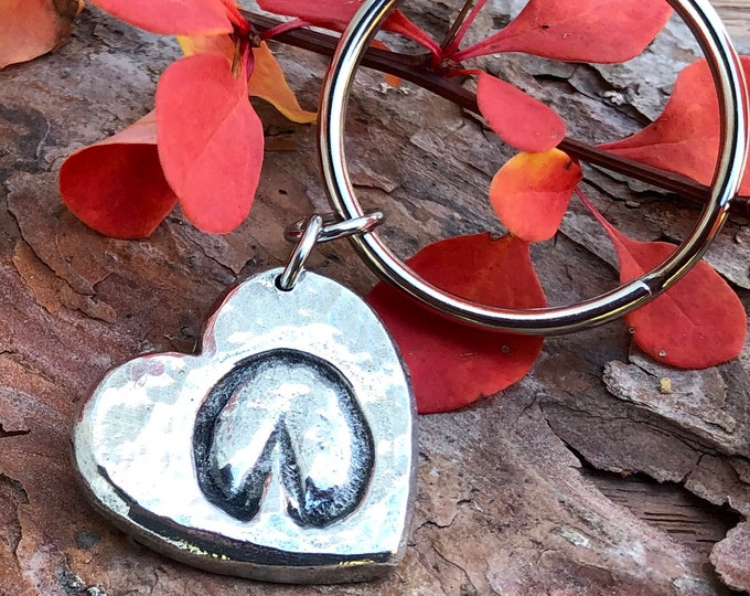 Hoof Print on Heart Key Chain, Equestrian Gift