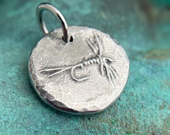 Fly Fishing Pendant, May Fly Charm