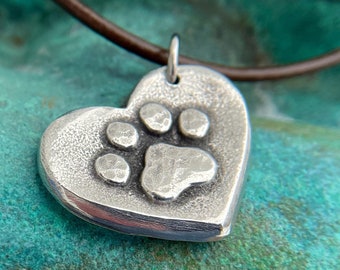 Paw Print on my Heart Necklace