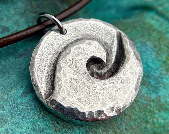 Wave Pendant, Ocean Wave Necklace