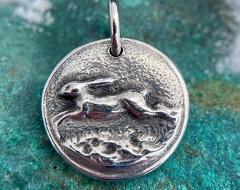 Running Rabbit Pendant, Bunny Charm