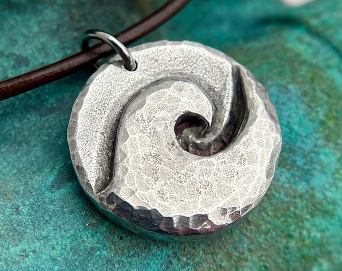 Wave Pendant, Ocean Wave Necklace