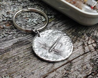 Pewter Dry Fly Key Chain, Fly Fishing Gifts