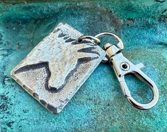 Donkey Purse Charm, Mule Bag Clip, Rustic Hand Cast Pewter Gift