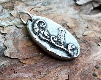 Fiddlehead Fern Pendant, Unfurl Pendant, Pewter