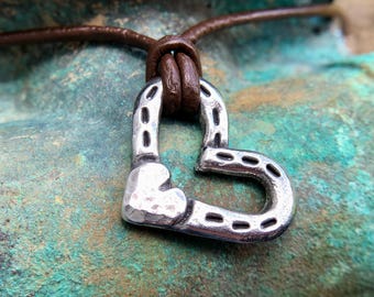 Heart and Horse Shoes Necklace