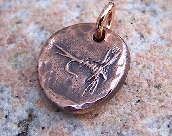 Copper Mayfly Pendant, Fly Fishing Pendant