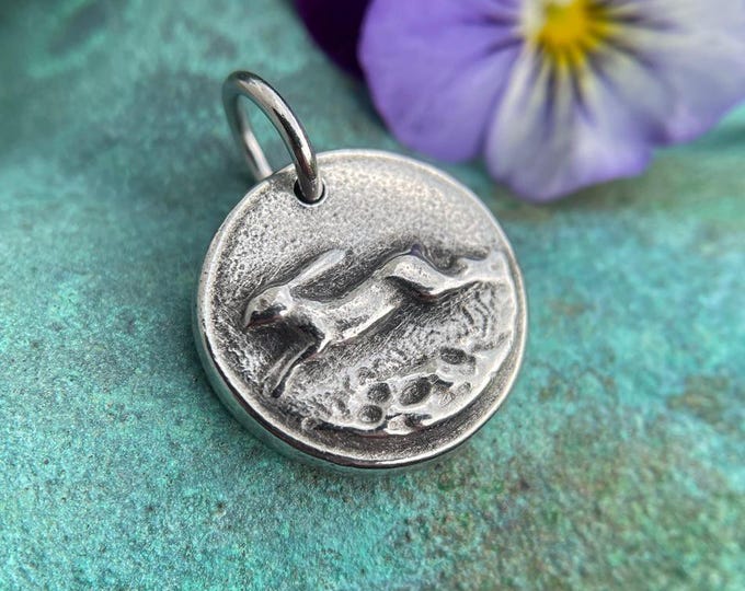 Running Rabbit Pendant, Bunny Charm