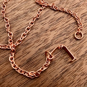 Copper Oval Cable Chain Necklace, 3.1 mm, soldered links, fold over copper clasp, raw, unfinished, you choose length image 3