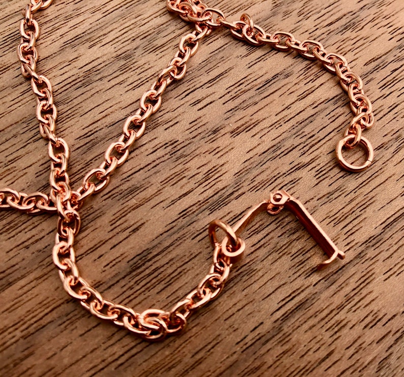 Copper Oval Cable Chain Necklace, 3.1 mm, soldered links, fold over copper clasp, raw, unfinished, you choose length image 3