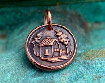 Copper Home Pendant, House in the Country Charm