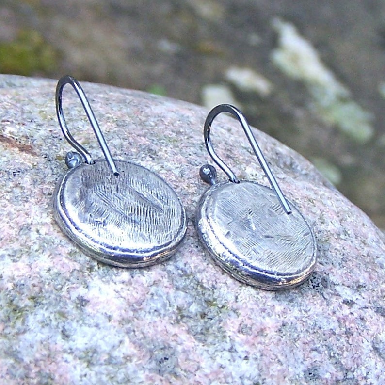 Tiny Deer Earrings, Oxidized Sterling Silver Ear Wires, Woodland Scene, Nature Lover Gift, Rustic Jewelry, Small, Drop, Dangle image 5
