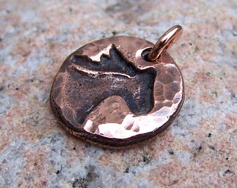 Copper Little Horse Head Charm, Horse Lover Gift