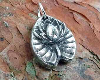 Little Lotus Pendant, Flower Charm