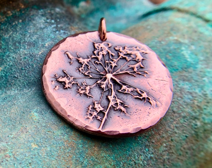 Queen Anne's Lace Flower Copper Charm