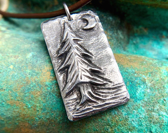 Pine Tree Necklace, Evergreen Pendant