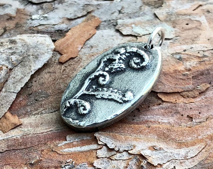 Fiddlehead Fern Pendant, Unfurl Pendant, Pewter