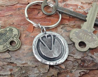 Barefoot Horse Hoof Print Keychain, Bare Hoof Keyring