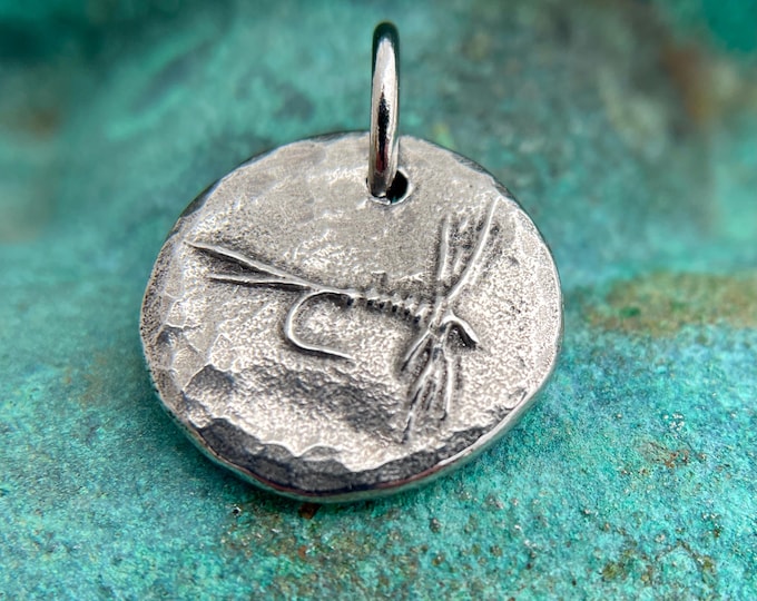 Fly Fishing Pendant, May Fly Charm
