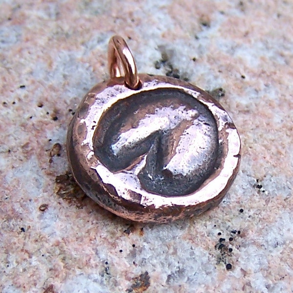 Copper Barefoot Horse Hoofprint Pendant, Natural Hoof Care, Hoof print, Equestrian Gift