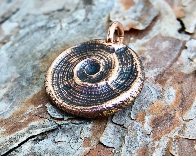 Copper Beach Pendant, Sea Shell Imprint