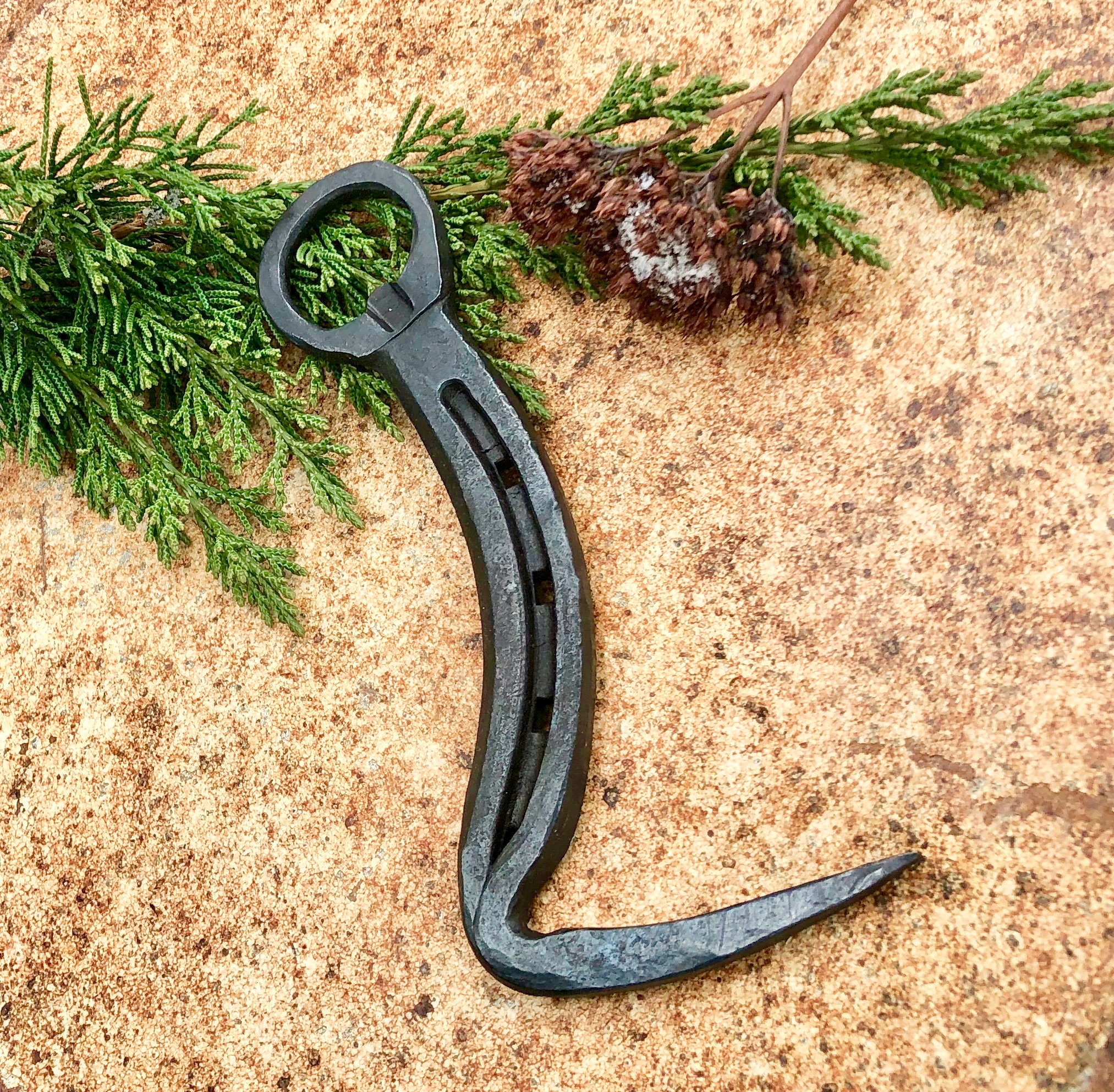 Hand Hoof Pick Bottle Opener 16 , Handmade from a Horseshoe