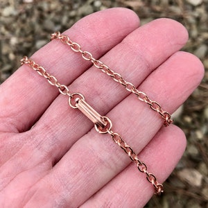 Copper Oval Cable Chain Necklace, 3.1 mm, soldered links, fold over copper clasp, raw, unfinished, you choose length image 5