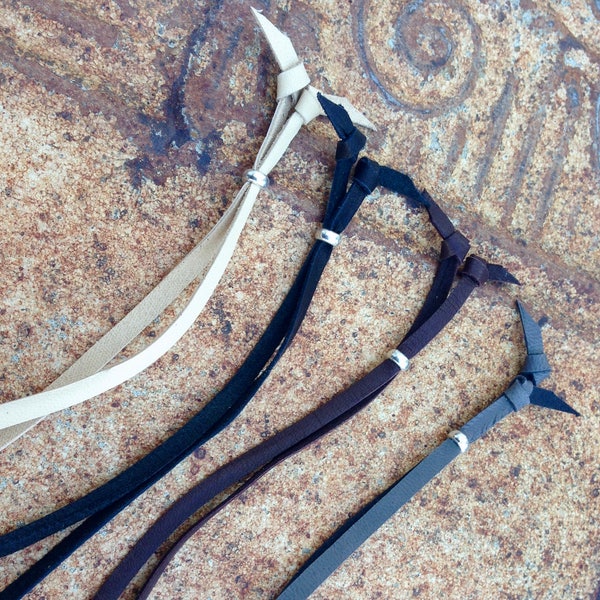 Adjustable Leather Necklace Cord, Black, Chocolate Brown, Slate Grey, Flat Jewelry Cord, Soft Deerskin Lace, Adjustable Lace