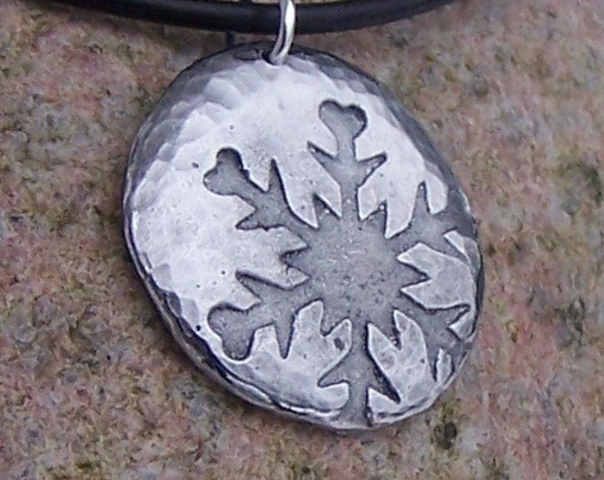 Hammered Snowflake Necklace