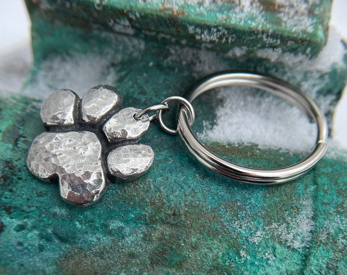 Paw Print Key chain, Pet Lover Key Ring