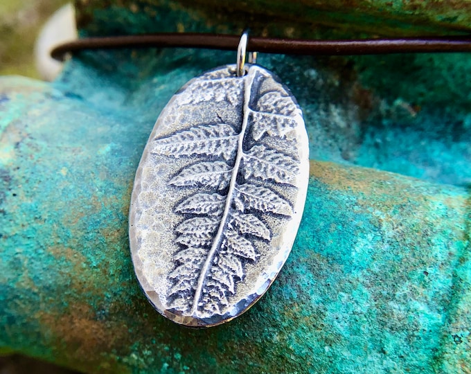 Fern Necklace, Oval Botanical Pendant