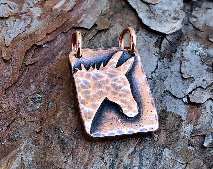 Copper Donkey Pendant, Mini Donkey Jewelry