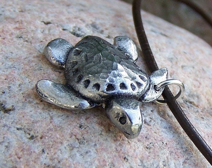 Sea Turtle Necklace, Ridley Turtle Pendant