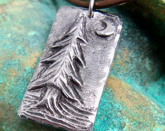 Pine Tree Necklace, Evergreen Pendant