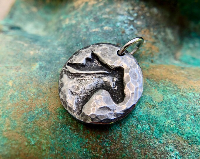 Running Horse Head Pendant, Horse Head Charm
