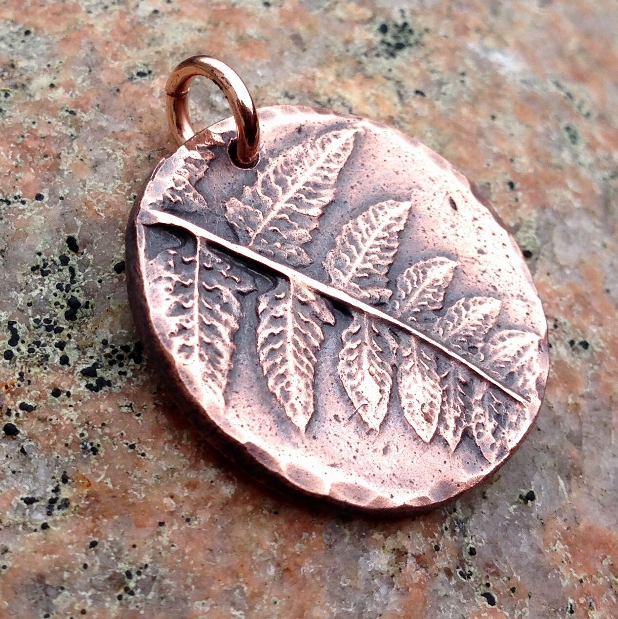 Copper Fern Pendant 10, Woodland Botanical Charm