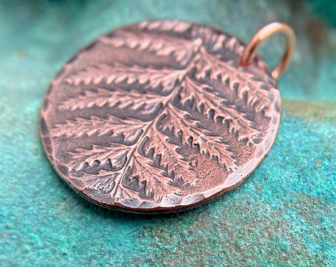 Round Fern Pendant, Rustic Forest Folage