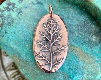 Yarrow Leaf Pendant,  Rustic Handmade Garden Jewelry,