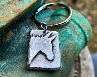 Donkey Keychain, Mini Donkey Key Ring, Handmade