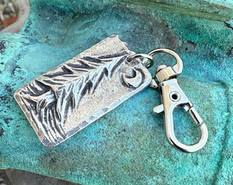 Paw Print on Heart Purse Charm, Rustic  Handmade Bag Accessory