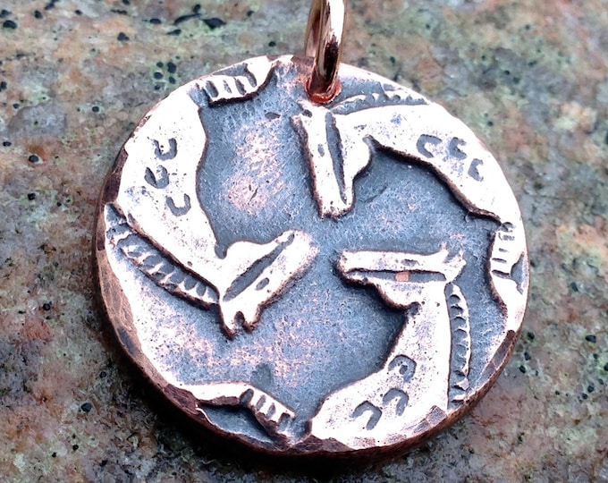 Spirit Horse Pendant, Rustic Jewelry, Indian Ponies