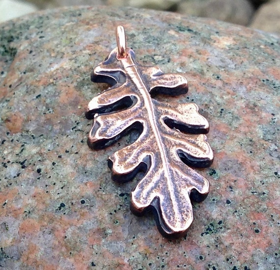 Copper Leaf Pendant Botanical Jewelry Gardener Gift Summer Etsy
