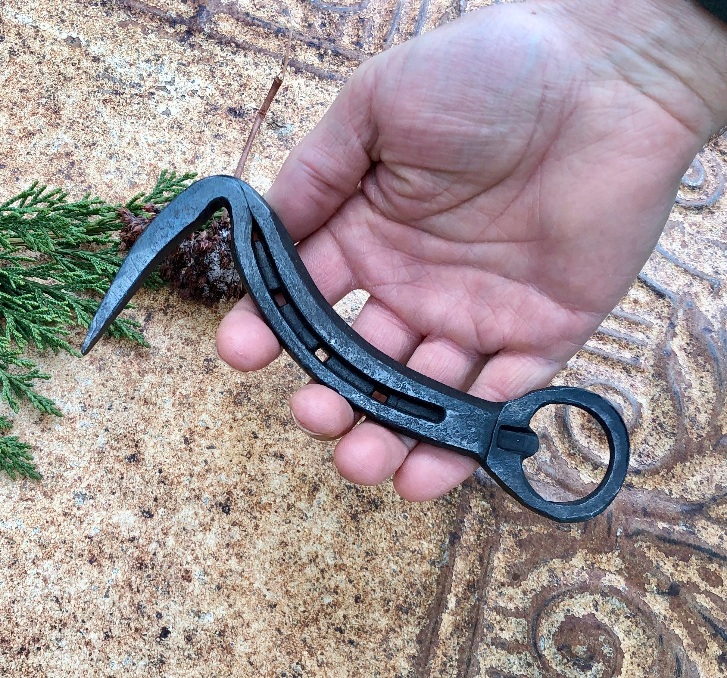 Hand Hoof Pick Bottle Opener 16 , Handmade from a Horseshoe