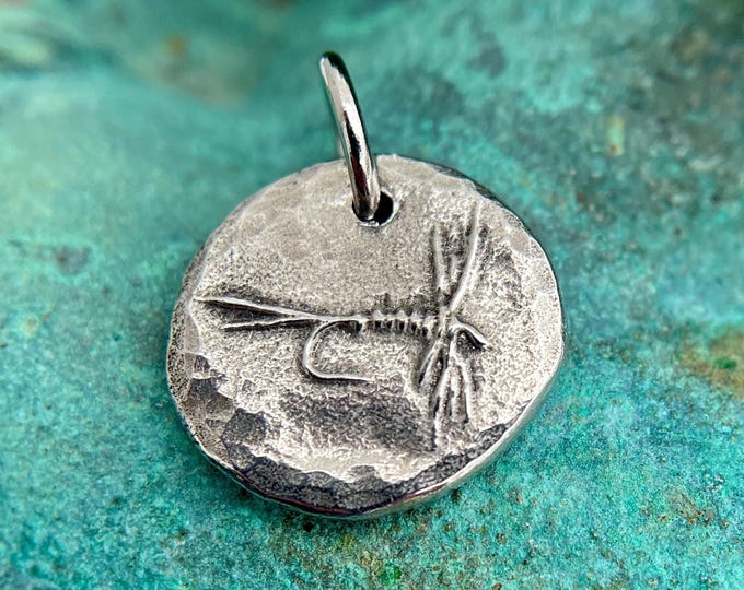 Fly Fishing Pendant, May Fly Charm