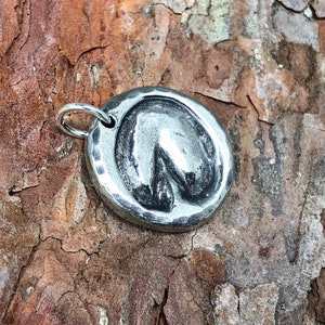 Barefoot Hoofprint Pendant, Horse Hoof Print Charm, Equine Jewelry, Rustic Equestrian Gift, Handmade, Pewter image 8