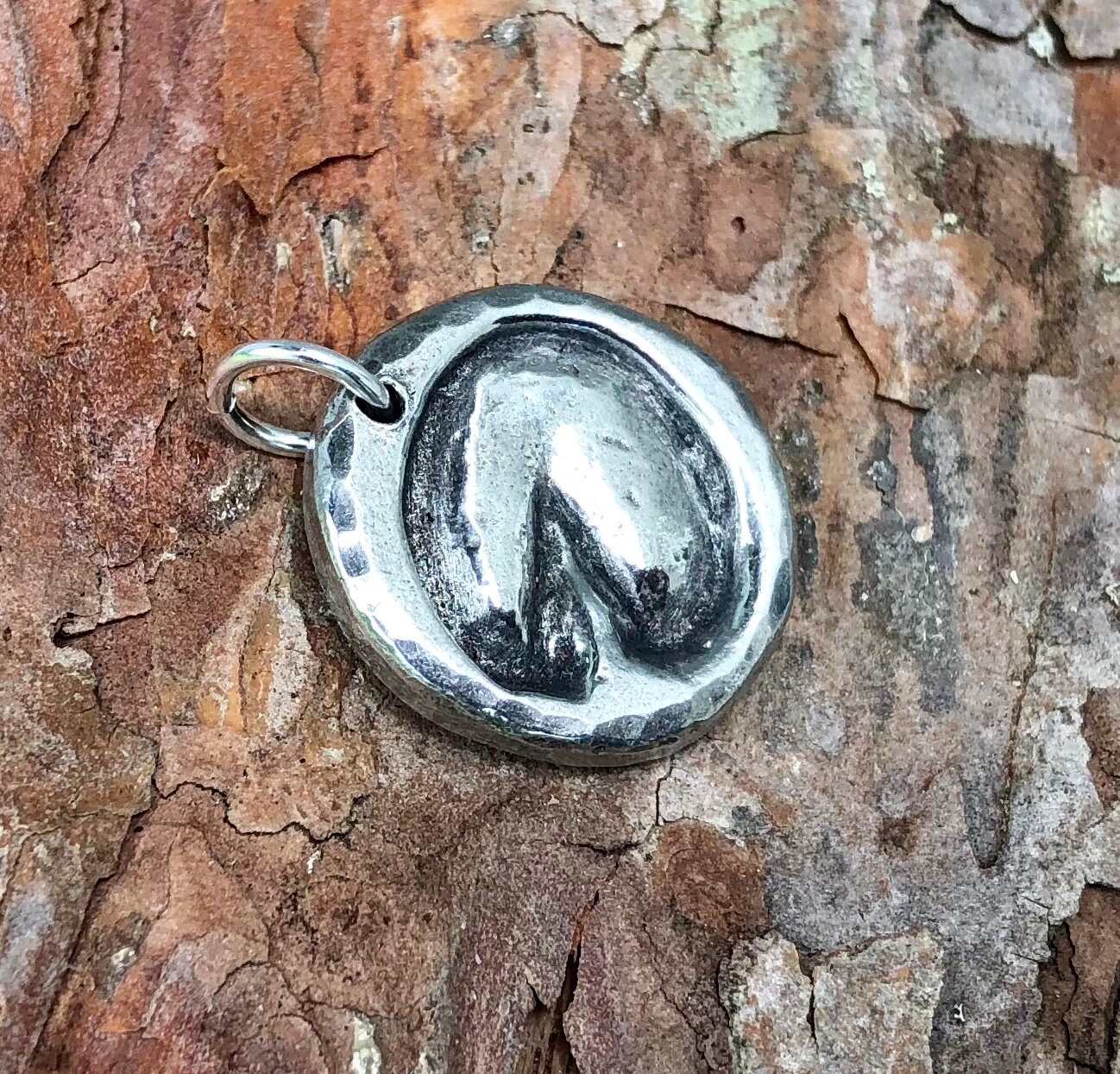 Barefoot Hoofprint Pendant, Horse Hoof Print Charm