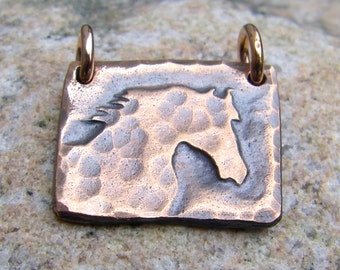 Copper Horse Pendant, Rustic Horse Jewelry, Silhouette