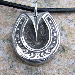 Fancy Horse Shoe Necklace Horseshoe Pendant Rustic Jewelry image 1